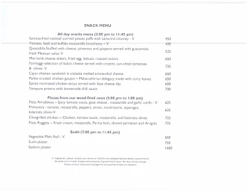 The Bar - Grand Hyatt menu 