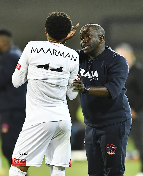 Chippa Unted co-coach Kwanele Kopo during the DStv Premiership match between Stellenbosch and Chippa at the Danie Craven Stadium in March.