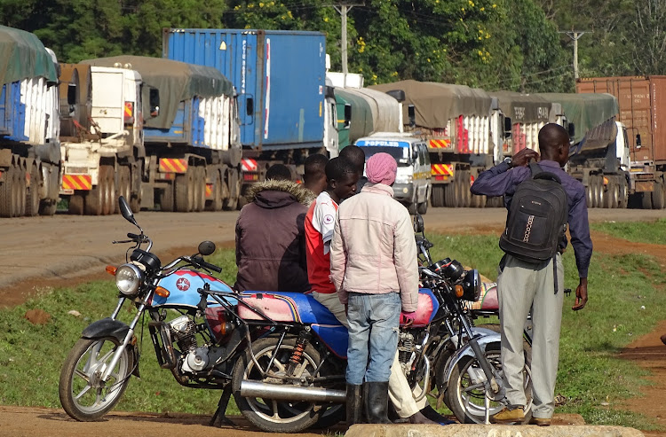 Boda boda riders at Ikapolok stage along the Bungoma-Malaba highway.