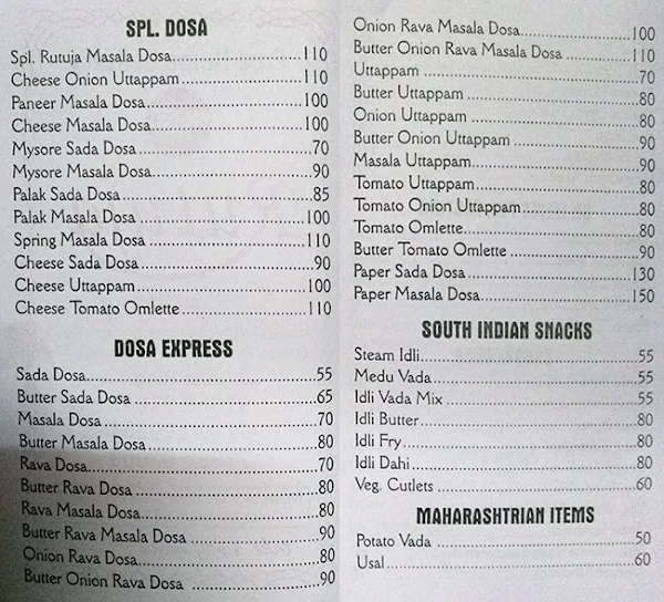 Rutuja menu 