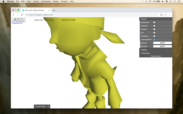 Screenshot of FBX, glTF, GLB 3D Viewer