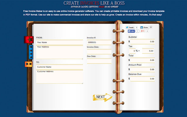 Free Invoice Generator chrome extension