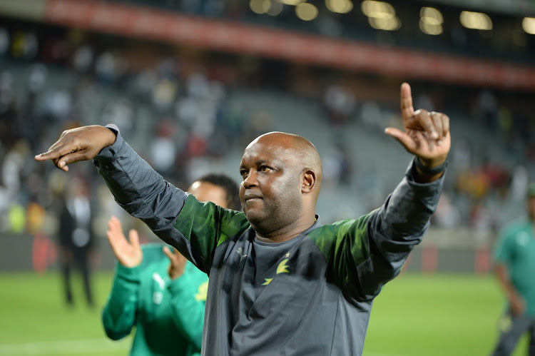 Mamelodi Sundowns coach Pitso Mosimane during an Absa Premiership match against Pirates at Orlando Stadium on January 15. Sundowns' form since the season resumed at the beginning of the month has been a huge source of distress for Mosimane, after draws against Highland Park and Orlando Pirates and Monday's defeat to Cape Town City.