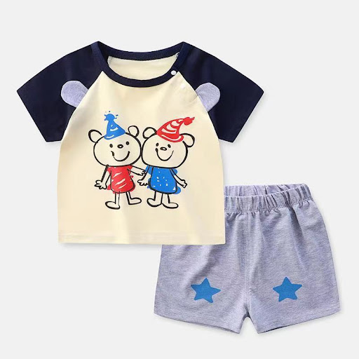 Title 9, Summer short-sleeved shorts suit for children, ...