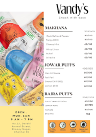 Vandys Snacks menu 1