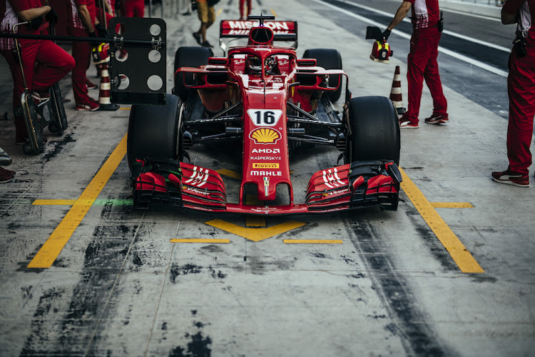 Charles Leclerc testing at the Abu Dhabi Grand Prix Circuit