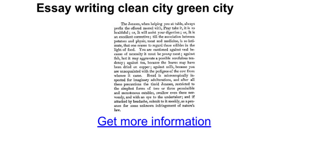 green cities essay