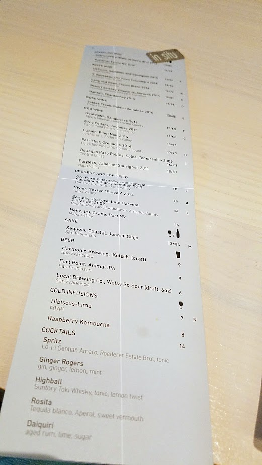 A Meal at In Situ, a restaurant at SF MOMA offering iconic dishes from Michelin restaurants around the world