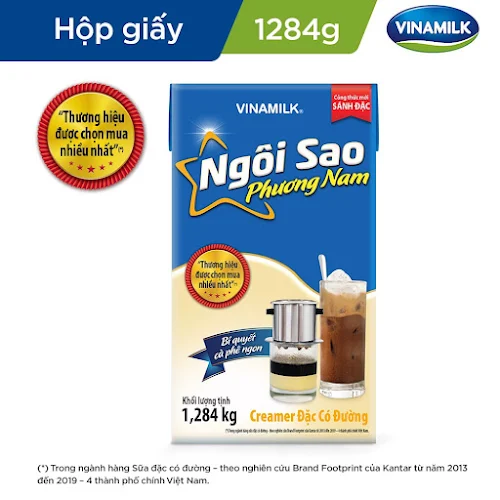 Creamer đặc Ngôi Sao Phương Nam xanh biển - Thùng 12 Hộp giấy 1284g