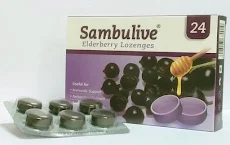 COMBO 5 Hộp Kẹo Ngậm Sambulive Elderberry Lozenges Sambucus Hỗ trợ hệ miễn dịch khỏe mạnh, phòng ngừa cảm cúm, dịu cơn ho, giảm đau rát họng Hộp (24 viên) Gstore