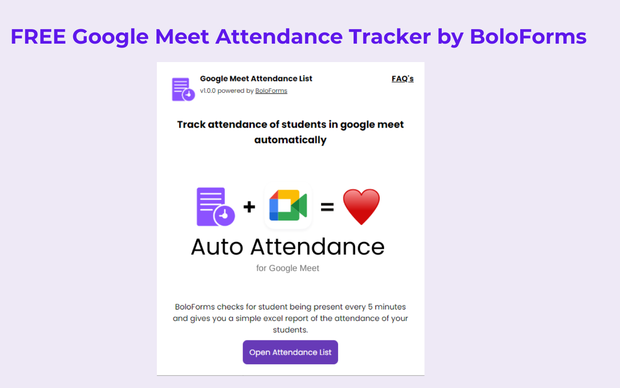 FREE Google Meet Attendance List Tracker Preview image 3