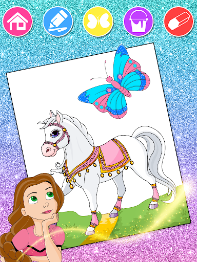 Princess Coloring Book Glitter & Girls Dress Up screenshots 3