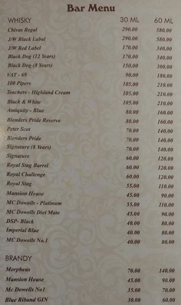 Darbar menu 