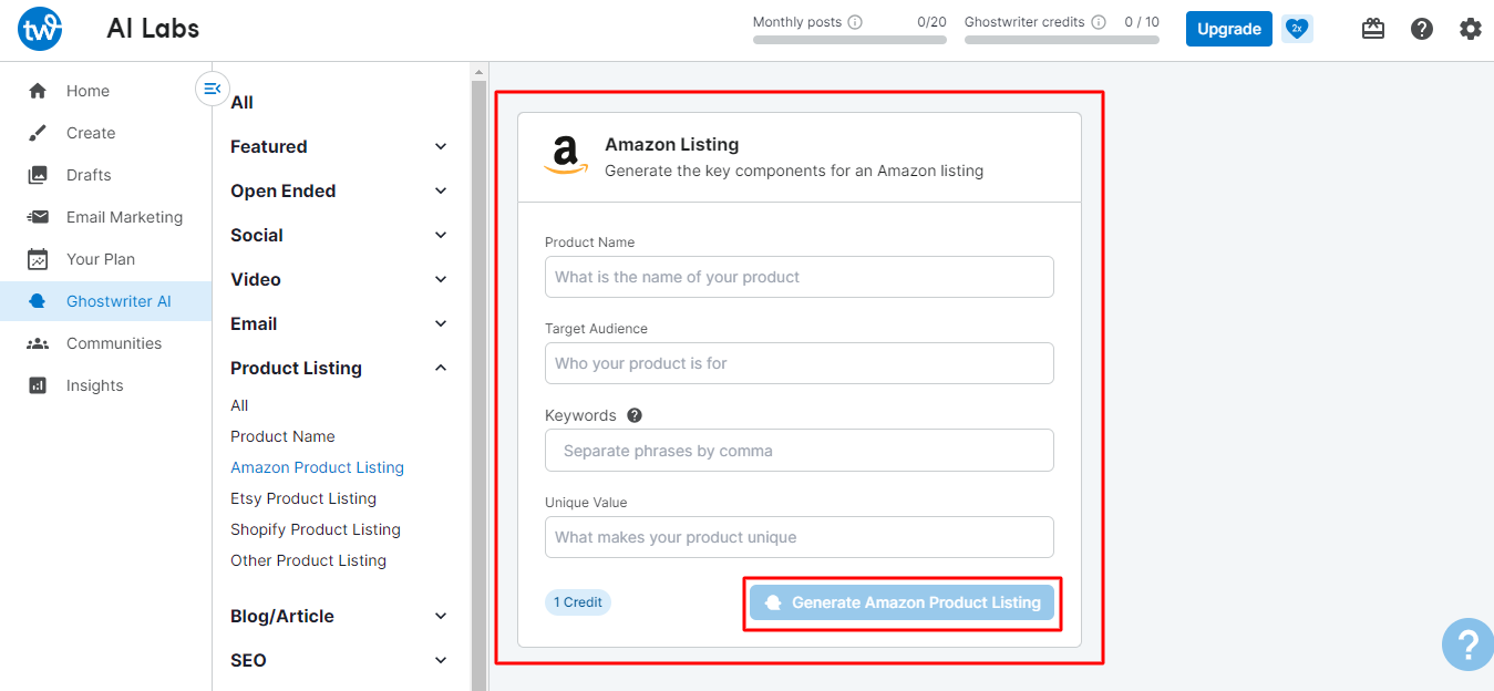 generate an Amazon product listing,