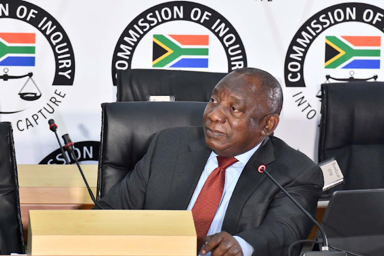 President Cyril Ramaphosa testified before the state capture inquiry in Johannesburg on August 12 2021. File photo.