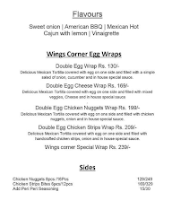 Wings Corner menu 4