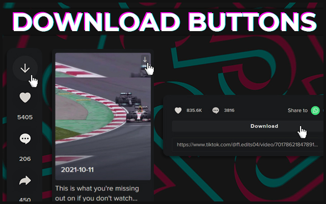 TikTok Download Buttons chrome extension