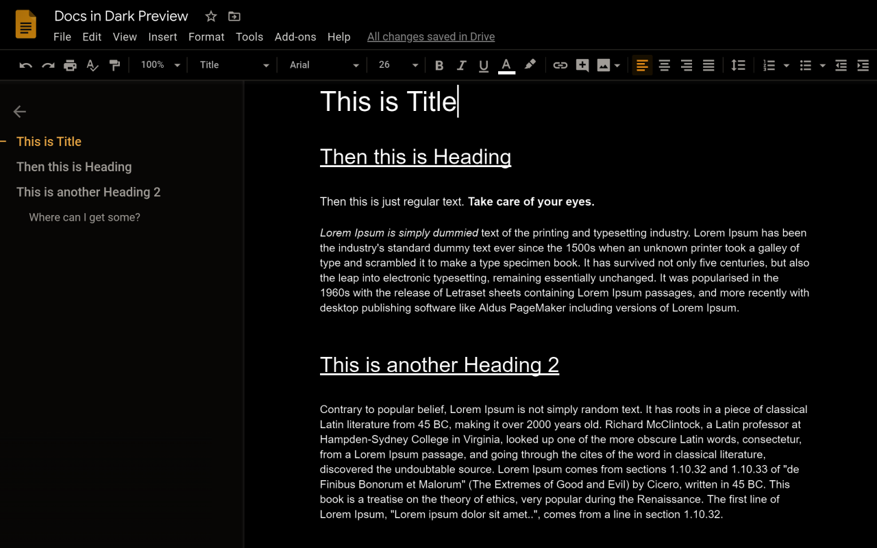 Google Docs In Dark Preview image 0