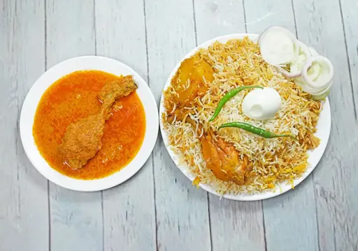 Chicken Biryani With Chicken Chaap