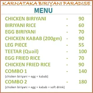 Karnataka Biriyani Paradise menu 1