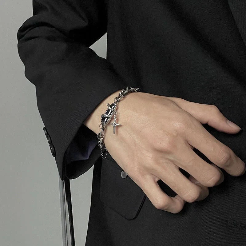 Title 1, Bracelet homme design enroulé en acier titane, ...