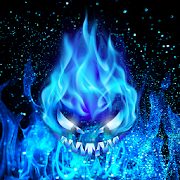 Flaming Skull Blue Magic Theme  Icon