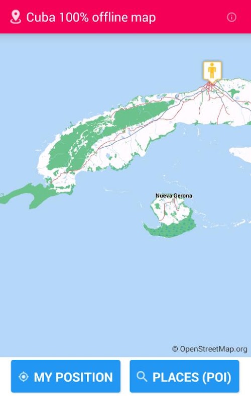 Android application 2015 Cuba 100% offline map screenshort
