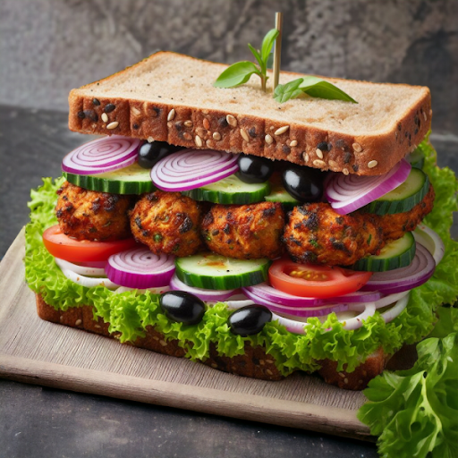 Spiced Chicken Seekh Kebab Sandwich