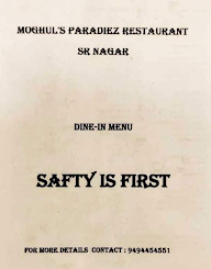 Moghul's Paradiez Restaurant menu 1
