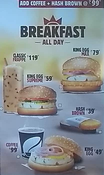 Burger King menu 