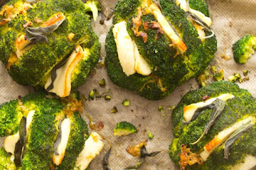 Oven Roasted Broccoli Heads With Sage And Halloumi