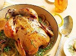 Honey Roast Chicken with Spring Peas & Shallots was pinched from <a href="http://www.bhg.com/recipe/honey-roast-chicken-with-spring-peas-shallots/" target="_blank">www.bhg.com.</a>