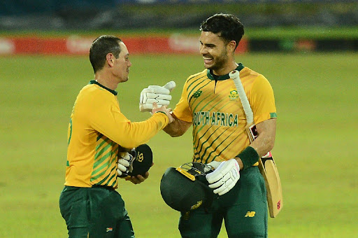 Quinton de Kock, left, and Reeza Hendricks scored the Proteas' highest opening partnership in T20 internationals to guide the team to a 3-0 series clean sweep against Sri Lanka in Colombo.