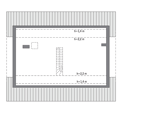 Miarodajny - wariant XVII - C333t - Rzut poddasza do indywidualnej adaptacji (83,2 m2 powierzchni użytkowej)