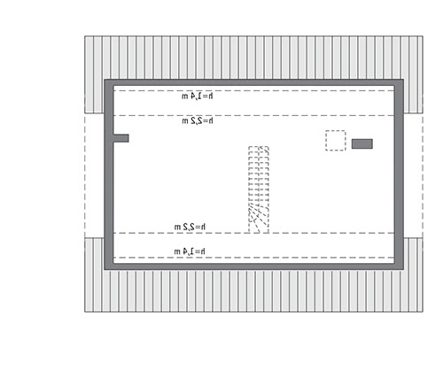 Miarodajny - wariant XVII - C333t - Rzut poddasza do indywidualnej adaptacji (83,2 m2 powierzchni użytkowej)