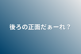 後ろの正面だぁーれ？