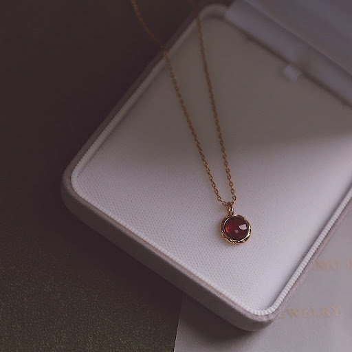 Title 1, Exquisite Vintage Garnet Necklace S925 Sterling...