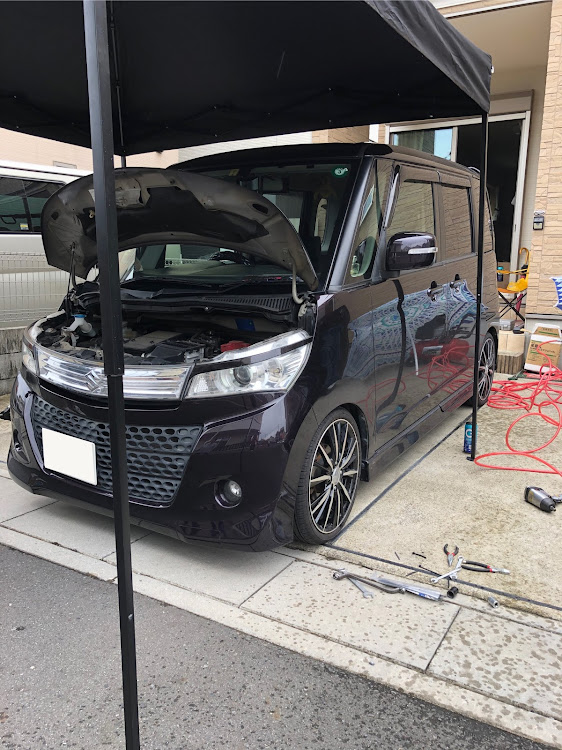 パレットSWのオフ会・車高調取り付け・シルバーウィーク・とにかくスタンバイOK🕺・雨男に関するカスタム事例の投稿画像9枚目