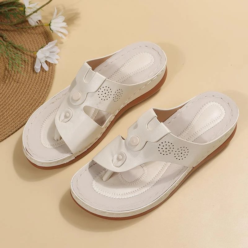 Title 11, Damen Thong Sandalen Hollow Out Keil Schuhe Som...