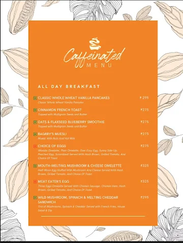 Caffeinated menu 