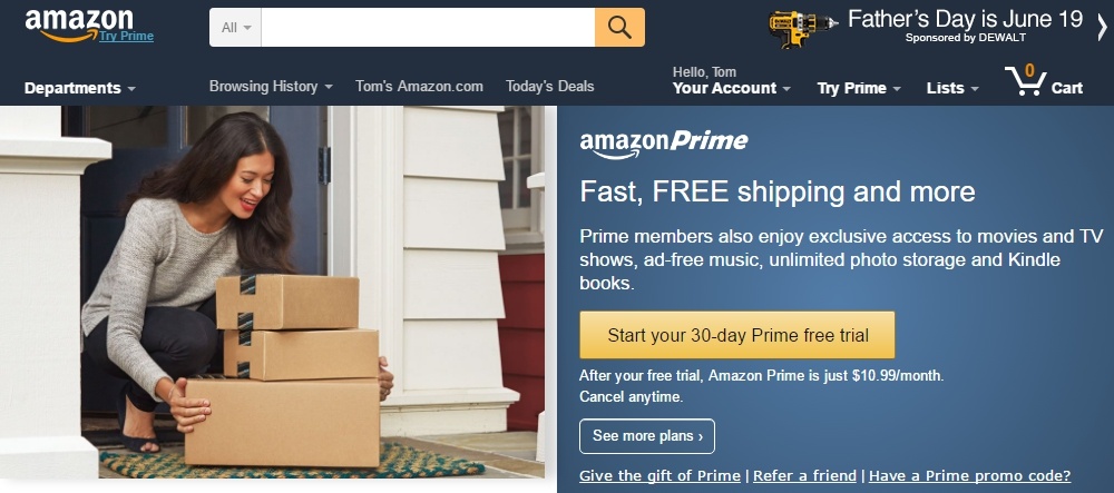 customer retention strategy example: amazon