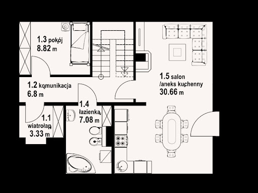 Bartne dw 15e - Rzut parteru