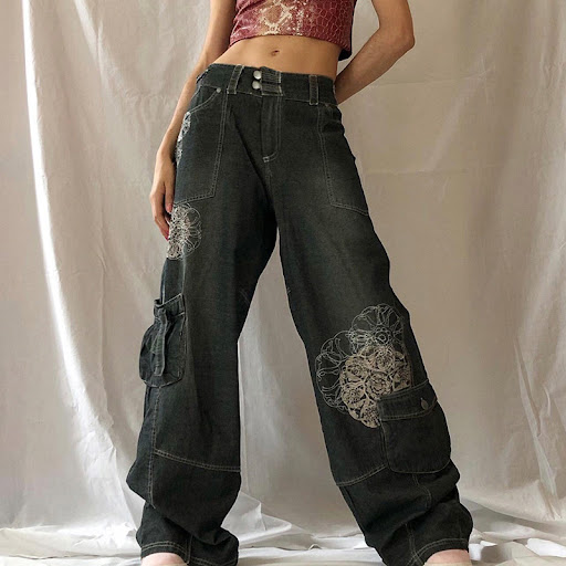 Title 10, Printed Pocket Loose Wide Leg Pants for Women, ...