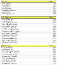 Roll's Hut menu 1