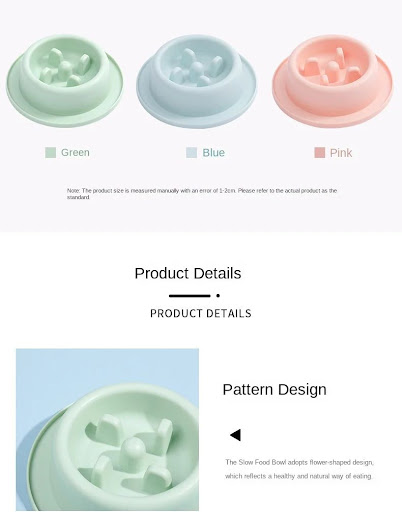Title 2, Slow Feed Pet Bowl for Cats and Dogs, Prevents ...