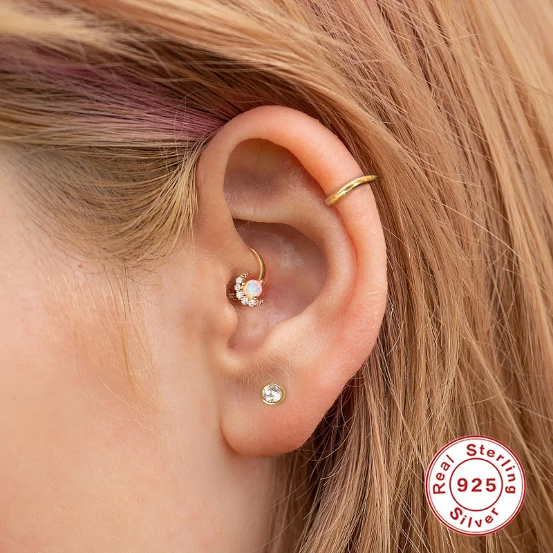 Sterling Silber Nasenring nahtlos, Knorpel Piercing, geteilter Ring, schlichtes Design, hypoallergen, einfach einzusetzen.
