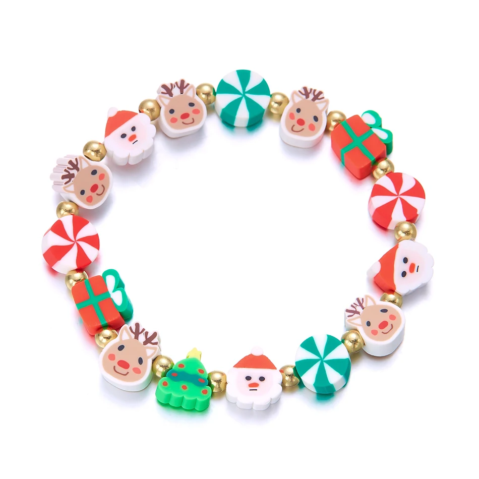 Kerstarmband voor Vrouwen Sneeuwpop Polymer Clay Een charmante armband om de feestdagen mee te vieren. Voegt een vleugje winterse magie en vrolijkheid toe aan je outfit.