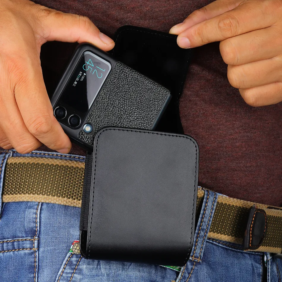 Vertical Multifunctional Folding Mobile Phone Holster Hanging Waist Bag. Securely carry your phone and essentials with t
