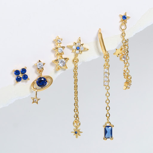 Title 5, High-quality Simple Graceful Six-piece Set Earr...