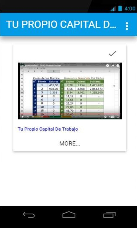 Android application Tu Propio Capital de Trabajo screenshort